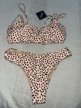 Zaful Blush Pink Leopard Spot Two-Piece Bikini